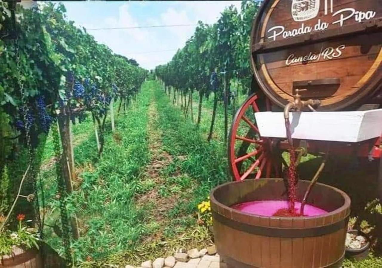 Chale Tematico Em Pipa De Vinho - Parada Da Pipa Chales Канела Екстериор снимка
